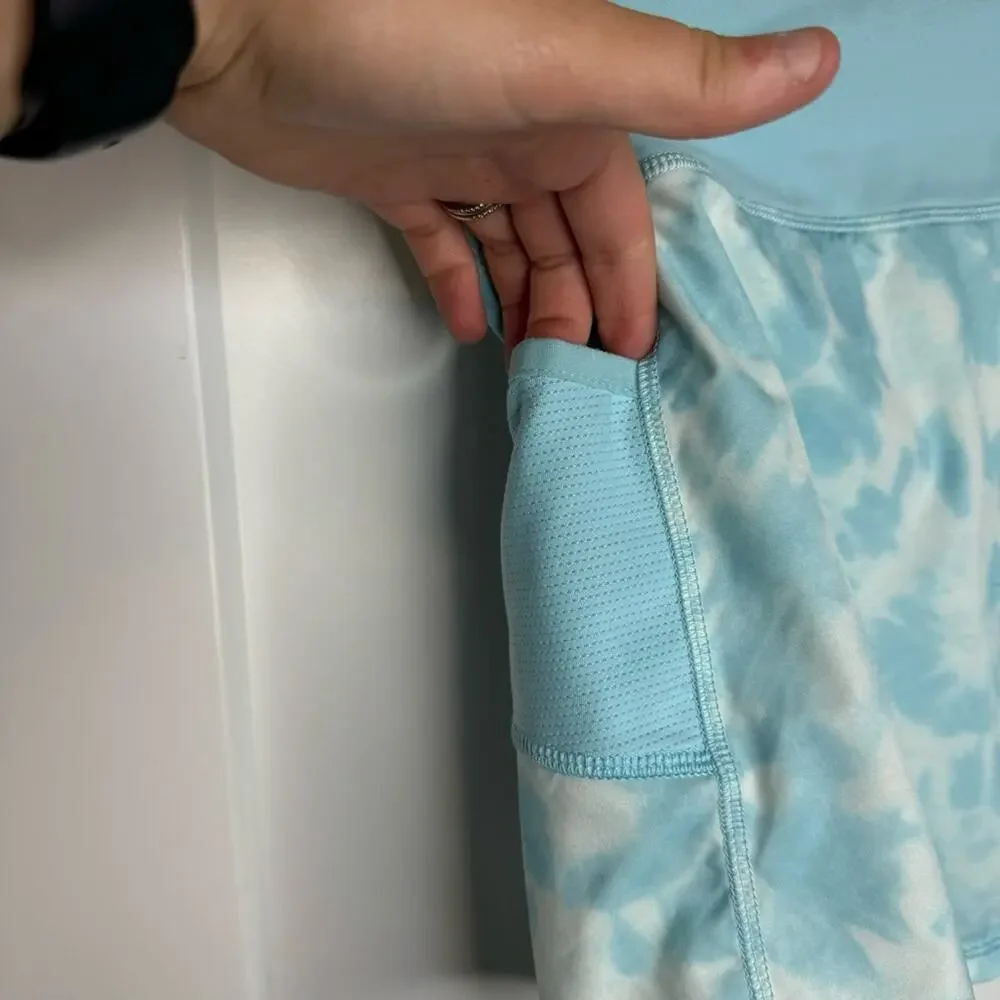 Athleta Girl Record Breaker Blue Tie Dye Skort Athletic Skirt Size XL 14